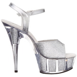 Silver Glitter 15 cm DELIGHT-609-5G High Heel Platform