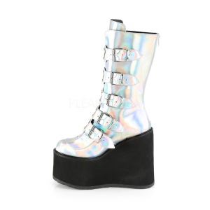 Silver Hologram 14 cm SWING-230 cyberpunk platform boots