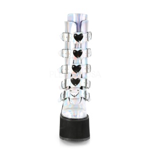 Silver Hologram 14 cm SWING-230 cyberpunk platform boots
