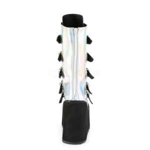Silver Hologram 14 cm SWING-230 cyberpunk platform boots