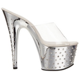 Silver Rhinestone Platform 18 cm STARDUST-701 Women Mules Shoes