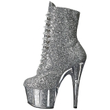 Silver glitter 18 cm ADORE-1020G womens platform soled ankle boots