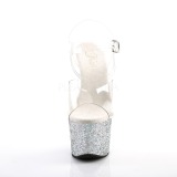 Silver glitter 18 cm Pleaser SKY-308LG Pole dancing high heels shoes