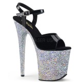 Silver glitter 20 cm Pleaser FLAMINGO-809LG Pole dancing high heels shoes