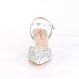 Silver glitter 7 cm Fabulicious FAYE-06 high heeled sandals
