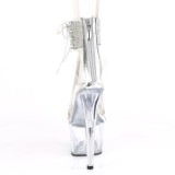 Silver rhinestone 18 cm ADORE-727RS pleaser high heels with ankle cuff