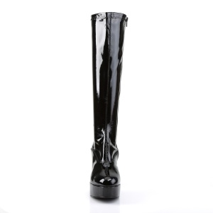 Stivali anni 70 vernice nera 10 cm hippie disco stivali plateau e tacchetti