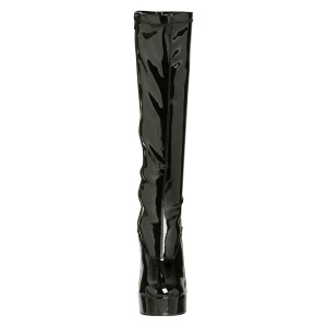 Stivali anni 70 vernice nera 13 cm hippie disco stivali plateau e tacchetti