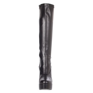 Stivali anni 70 vinile nera 13 cm hippie disco stivali plateau e tacchetti