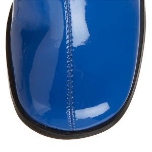 Stivali blu vernice 7,5 cm GOGO-300 stivali tacco alto per uomo e crossdresser