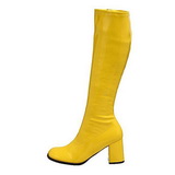 Stivali gialli vernice 7,5 cm GOGO-300 stivali tacco alto per uomo e crossdresser