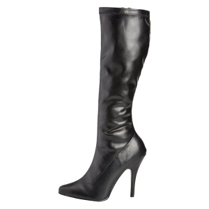 Stivali in vegane nera 13 cm SEDUCE-2000 stivali tacchi a spillo con punta