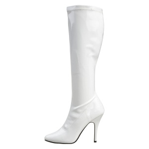 Stivali in vernice bianchi 13 cm SEDUCE-2000 stivali tacchi a spillo con punta