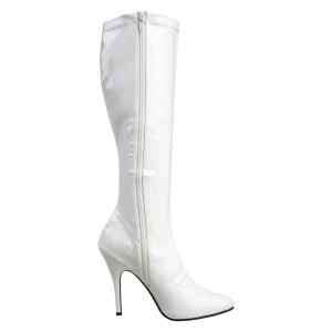 Stivali in vernice bianchi 13 cm SEDUCE-2000 stivali tacchi a spillo con punta