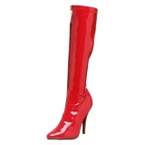 Stivali in vernice rosso 13 cm SEDUCE-2000 stivali tacchi a spillo con punta