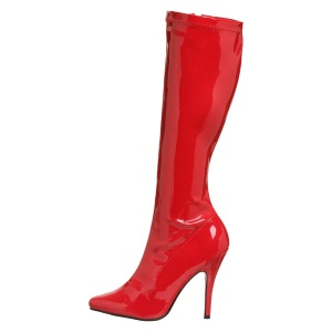 Stivali in vernice rosso 13 cm SEDUCE-2000 stivali tacchi a spillo con punta