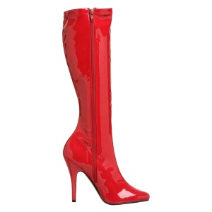 Stivali in vernice rosso 13 cm SEDUCE-2000 stivali tacchi a spillo con punta