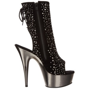Strass 16 cm Pleaser DELIGHT-1018RS Cromo Plateau Stivaletti Donna