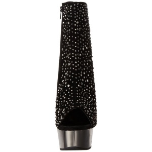 Strass 16 cm Pleaser DELIGHT-1018RS Cromo Plateau Stivaletti Donna