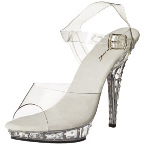 Strass Argento 13 cm Fabulicious LIP-108SDT Tacchi a Spillo Plateau
