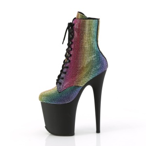 Strass stivaletti pleaser con plateau e tacco 20 cm FLAMINGO-1020RS2