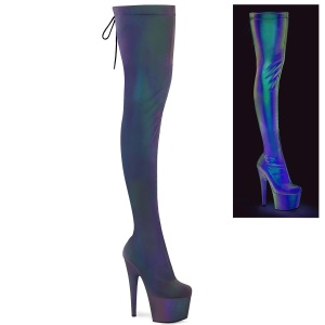 Stretch Nylon Neon 15 cm DELIGHT-3002-1 Stivali alti e sopra al ginocchio
