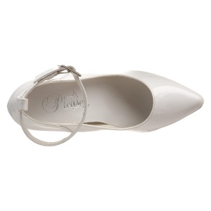 Tacchi alti bianchi 13 cm SEDUCE-431 tacchi decolt cinturino alla caviglia