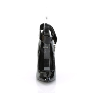 Tacchi alti neri 15 cm DOMINA-432 tacchi decolt cinturino alla caviglia