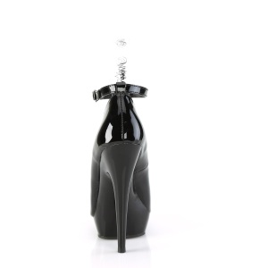 Tacchi alti neri 15 cm SULTRY-686 tacchi decolt cinturino alla caviglia