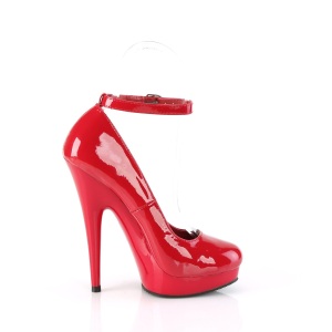Tacchi alti rosso 15 cm SULTRY-686 tacchi decolt cinturino alla caviglia