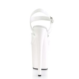 Tacco alto bianchi 20 cm FLAMINGO-808N JELLY-LIKE materiale elasticizzato tacco alto plateau