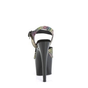 Tacco alto neri 18 cm ADORE-708N-LTP JELLY-LIKE materiale elasticizzato tacco alto plateau
