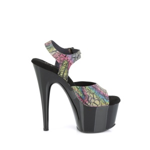 Tacco alto neri 18 cm ADORE-708N-LTP JELLY-LIKE materiale elasticizzato tacco alto plateau
