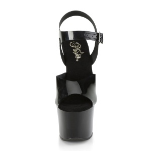 Tacco alto neri 18 cm SKY-308N JELLY-LIKE materiale elasticizzato tacco alto plateau