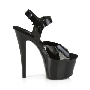 Tacco alto neri 18 cm SKY-308N JELLY-LIKE materiale elasticizzato tacco alto plateau