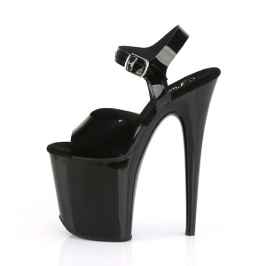 Tacco alto neri 20 cm FLAMINGO-808N JELLY-LIKE materiale elasticizzato tacco alto plateau