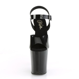 Tacco alto neri 20 cm FLAMINGO-808N JELLY-LIKE materiale elasticizzato tacco alto plateau