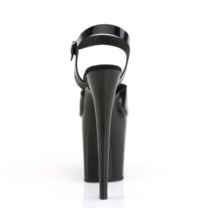 Tacco alto neri 20 cm FLAMINGO-808N JELLY-LIKE materiale elasticizzato tacco alto plateau