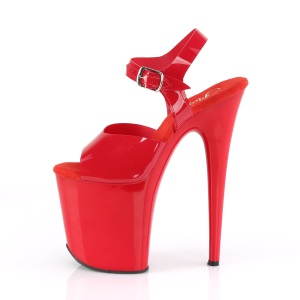 Tacco alto rosso 20 cm FLAMINGO-808N JELLY-LIKE materiale elasticizzato tacco alto plateau