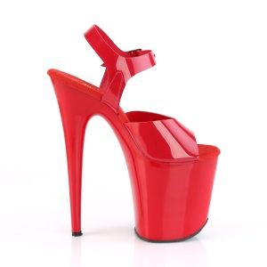 Tacco alto rosso 20 cm FLAMINGO-808N JELLY-LIKE materiale elasticizzato tacco alto plateau