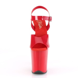 Tacco alto rosso 20 cm FLAMINGO-808N JELLY-LIKE materiale elasticizzato tacco alto plateau