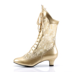 Tessuto del merletto 5 cm DAME-115 Stivaletti vittoriani vintage oro