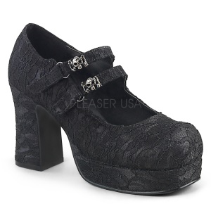 Tessuto del merletto 9,5 cm DemoniaCult GOTHIKA-09 lolita scarpe plateau