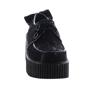 Tessuto del merletto CREEPER-212 Scarpe Creepers da Donna Plateau