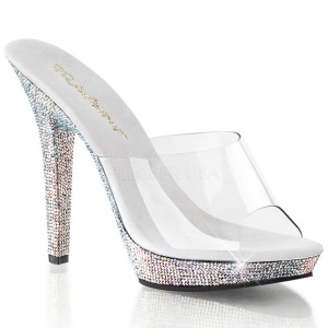 Transparent 13 cm LIP-101DM Mules Strass Heels