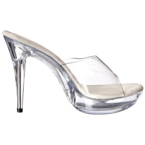 Transparent 14 cm COCKTAIL-501 Platform Mules Shoes