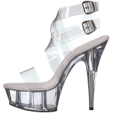 Transparent 15 cm DELIGHT-635 high heeled sandals