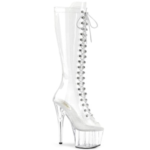 Transparent 18 cm ADORE-2021C platform high heels boots