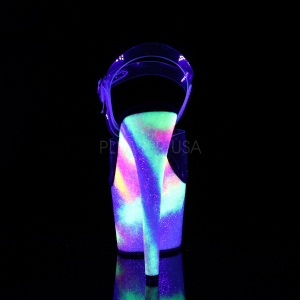Transparent 18 cm ADORE-708GXY Neon platform high heels shoes