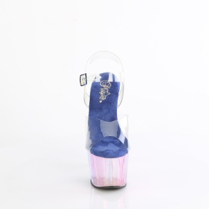 Transparent 18 cm ADORE-708HT Blue platform sandals heels shoes